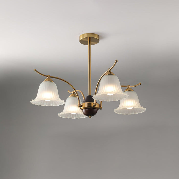 Flora Brass Alabaster Chandelier - Simprolos