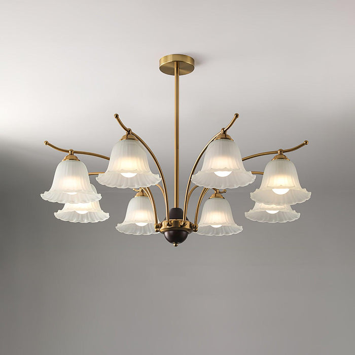 Flora Brass Alabaster Chandelier - Simprolos