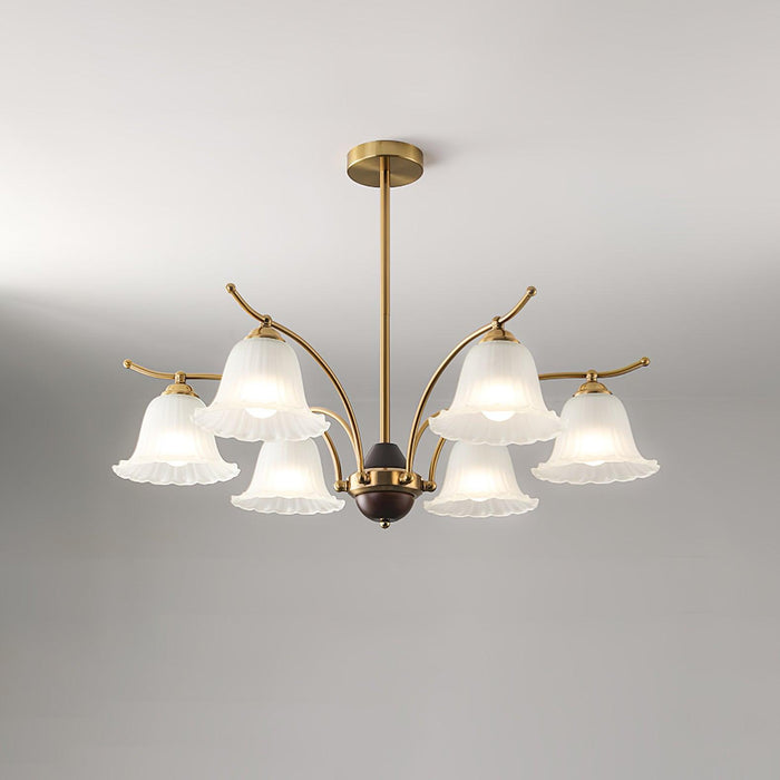Flora Brass Alabaster Chandelier - Simprolos