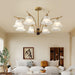 Flora Brass Alabaster Chandelier - Simprolos