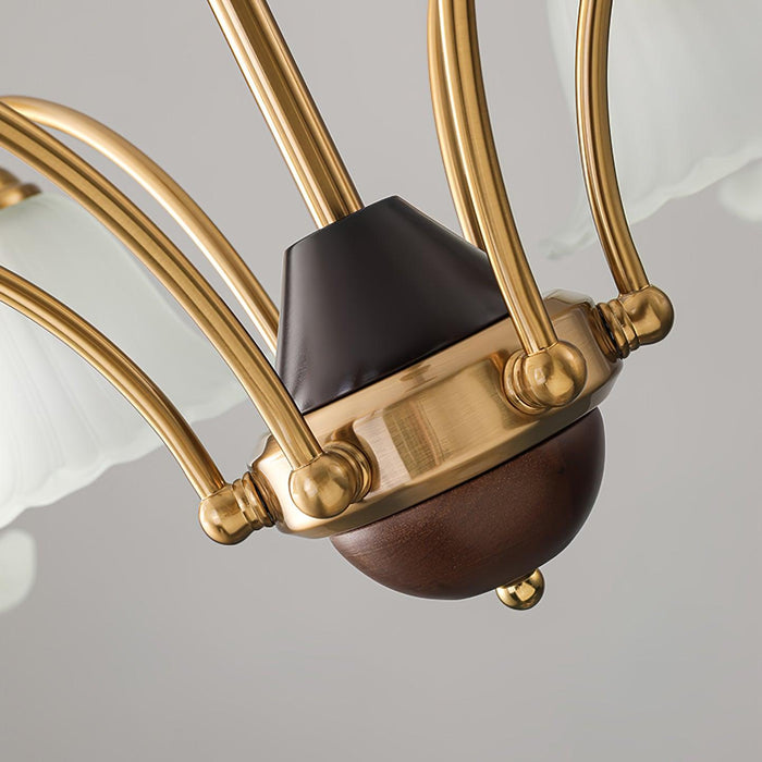 Flora Brass Alabaster Chandelier - Simprolos