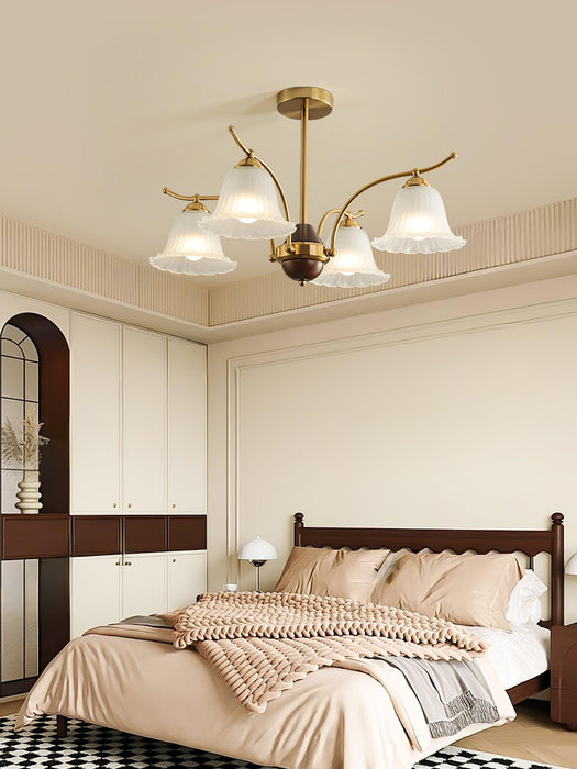 Flora Brass Alabaster Chandelier - Simprolos