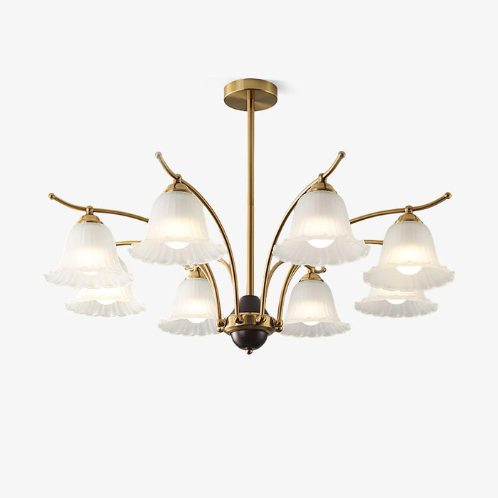 Flora Brass Alabaster Chandelier - Simprolos