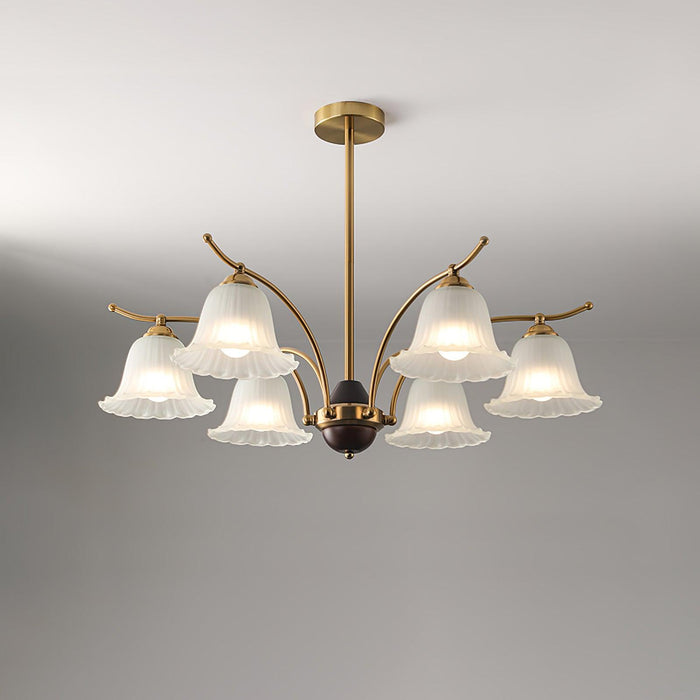 Flora Brass Alabaster Chandelier - Simprolos