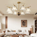 Flora Brass Alabaster Chandelier - Simprolos