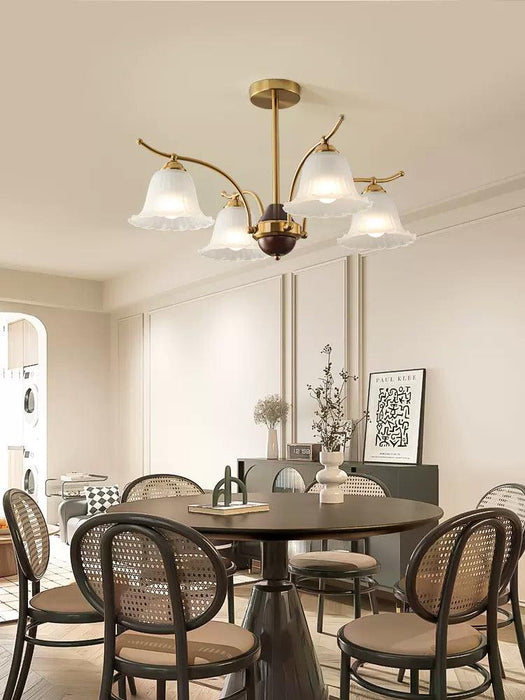 Flora Brass Alabaster Chandelier - Simprolos