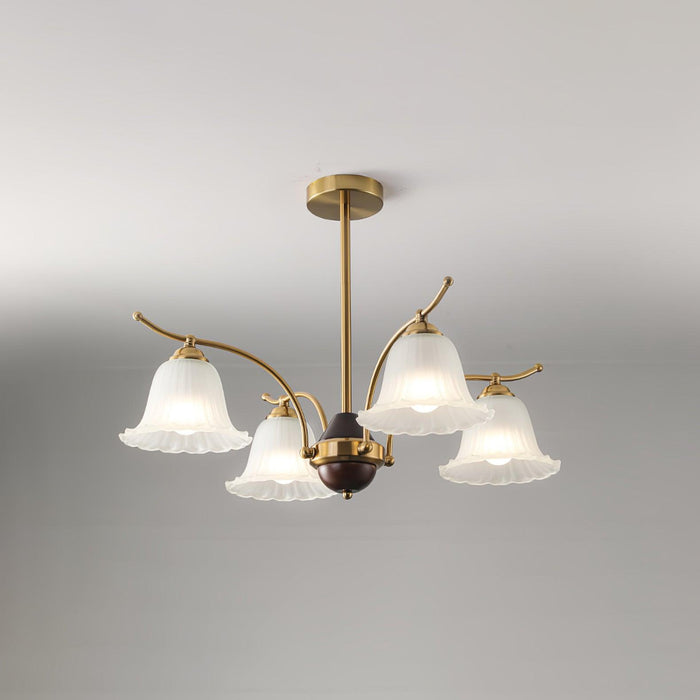 Flora Brass Alabaster Chandelier - Simprolos