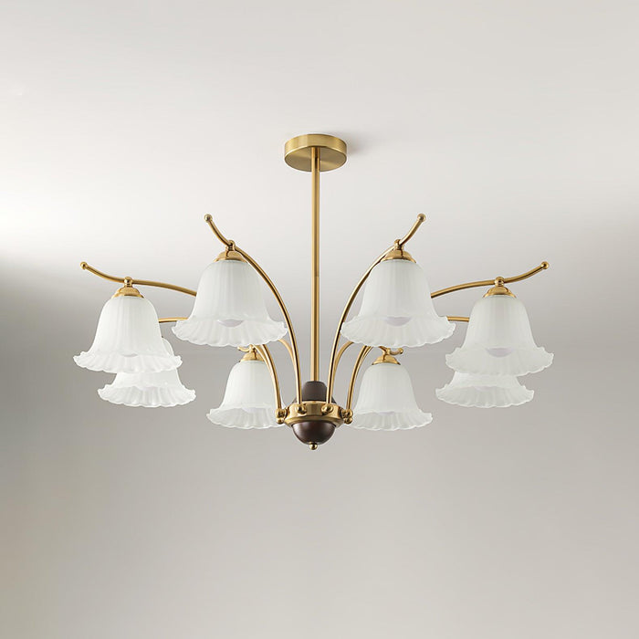 Flora Brass Alabaster Chandelier - Simprolos