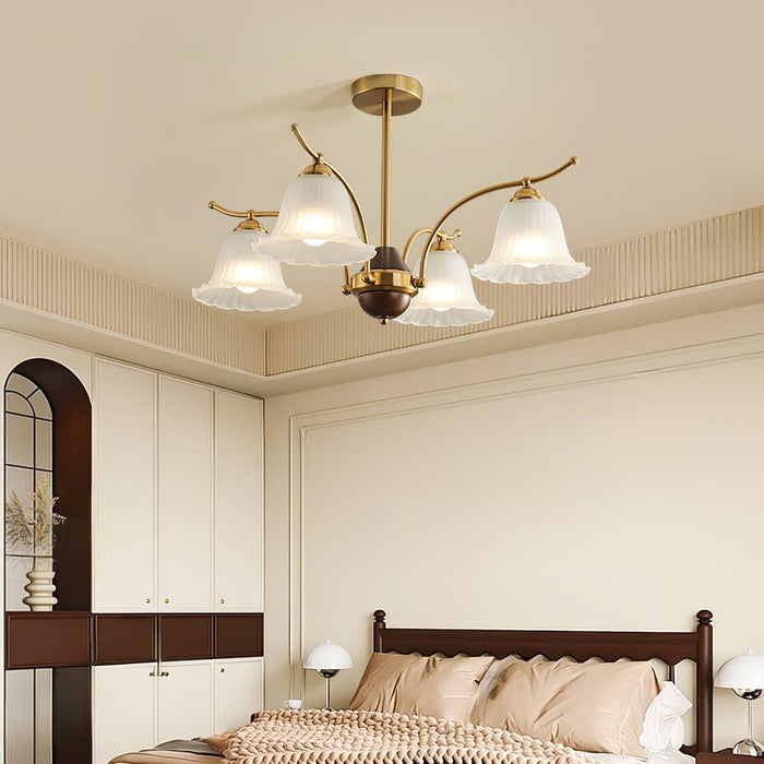 Flora Brass Alabaster Chandelier - Simprolos