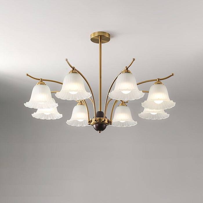 Flora Brass Alabaster Chandelier - Simprolos