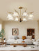 Flora Brass Alabaster Chandelier - Simprolos
