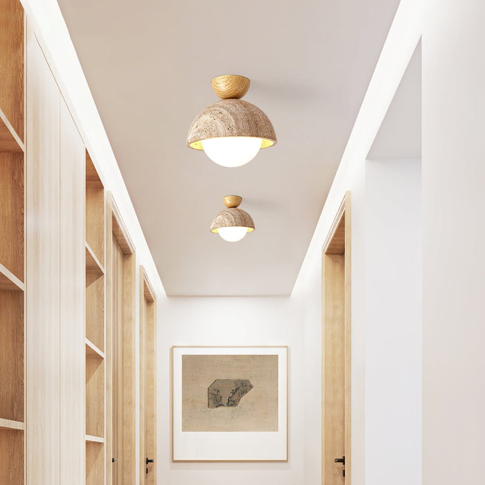 Flore Travertine Bud Ceiling Light - Simprolos