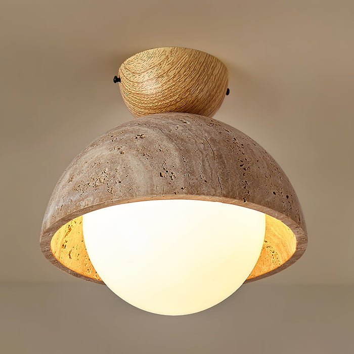 Flore Travertine Bud Ceiling Light - Simprolos