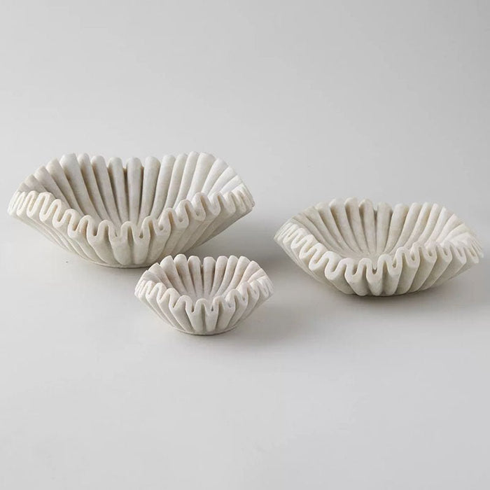 Flute Fold Stone Vessel Storage Tray - Simprolos