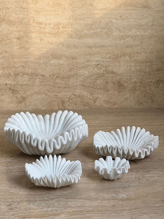 Flute Fold Stone Vessel Storage Tray - Simprolos