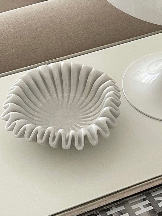 Flute Fold Stone Vessel Storage Tray - Simprolos