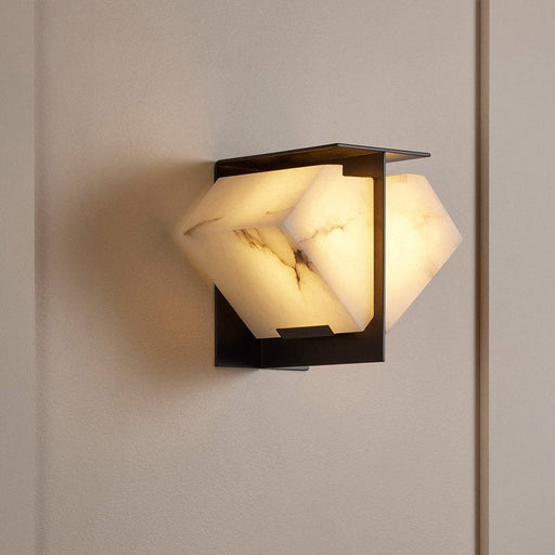 Folded Halo Alabaster Wall Sconce - Simprolos
