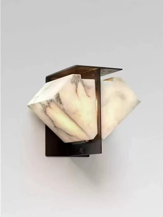 Folded Halo Alabaster Wall Sconce - Simprolos