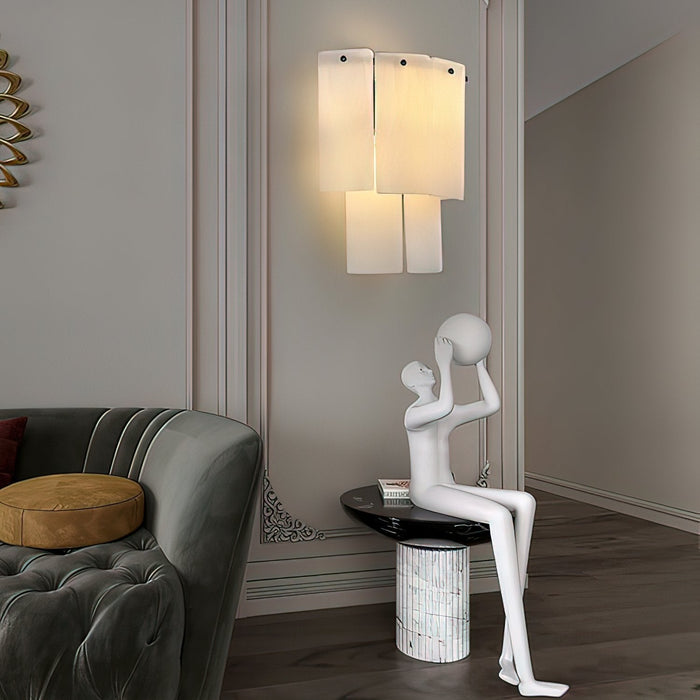 Fractured Alabaster Wall Sconce - Simprolos