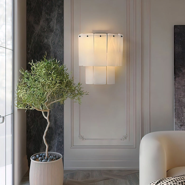 Fractured Alabaster Wall Sconce - Simprolos