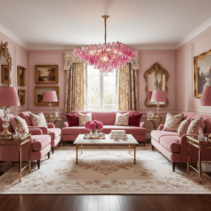 Fuchsia Prism Empire Chandelier Vakkerlight