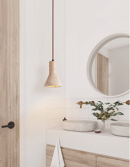 Funnel Travertine Pendant Lamp - Simprolos