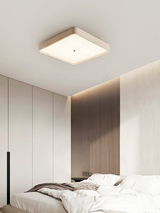 Geo Travertine Square Ceiling Light - Simprolos