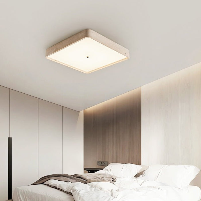 Geo Travertine Square Ceiling Light - Simprolos