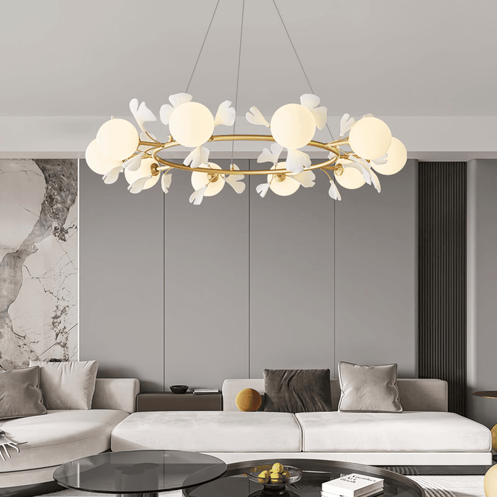 Gingko Orb Chandelier - Simprolos