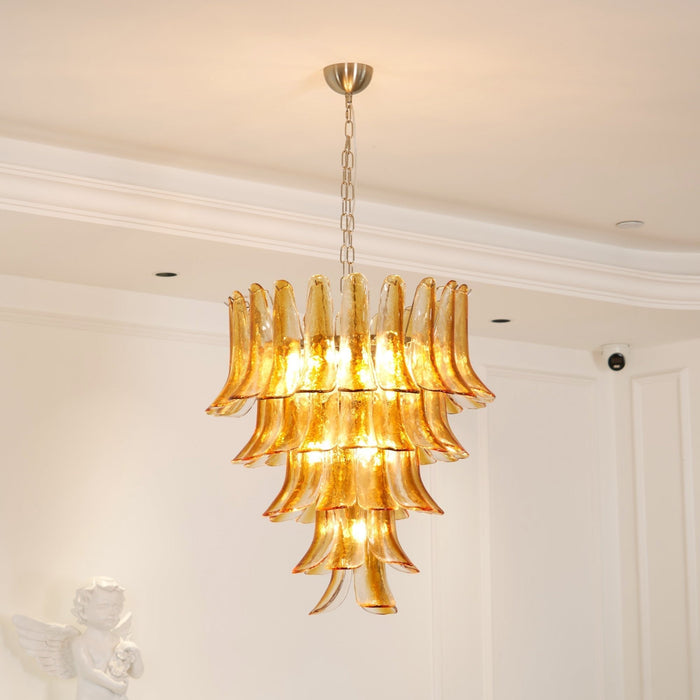 Glass Amber Lily Chandelier - Simprolos