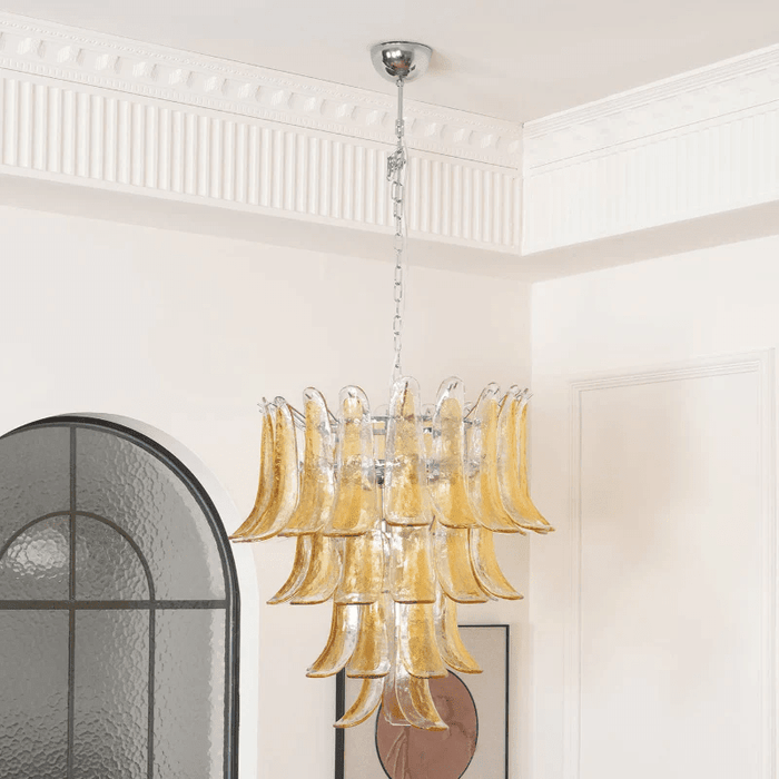 Glass Amber Lily Chandelier - Simprolos