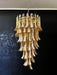Glass Amber Petals Spiral Chandelier - Simprolos