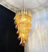 Glass Amber Petals Spiral Chandelier - Simprolos