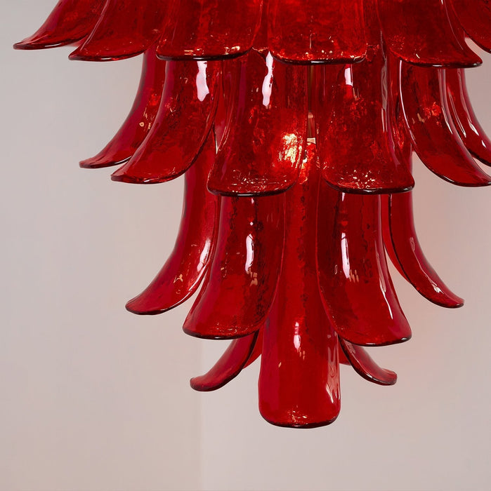 Glass Crimson Cascade Chandelier - Simprolos