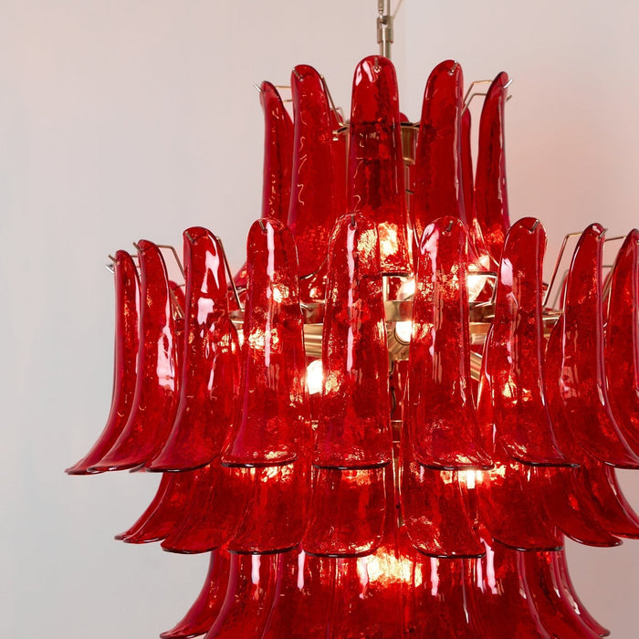 Glass Crimson Cascade Chandelier - Simprolos