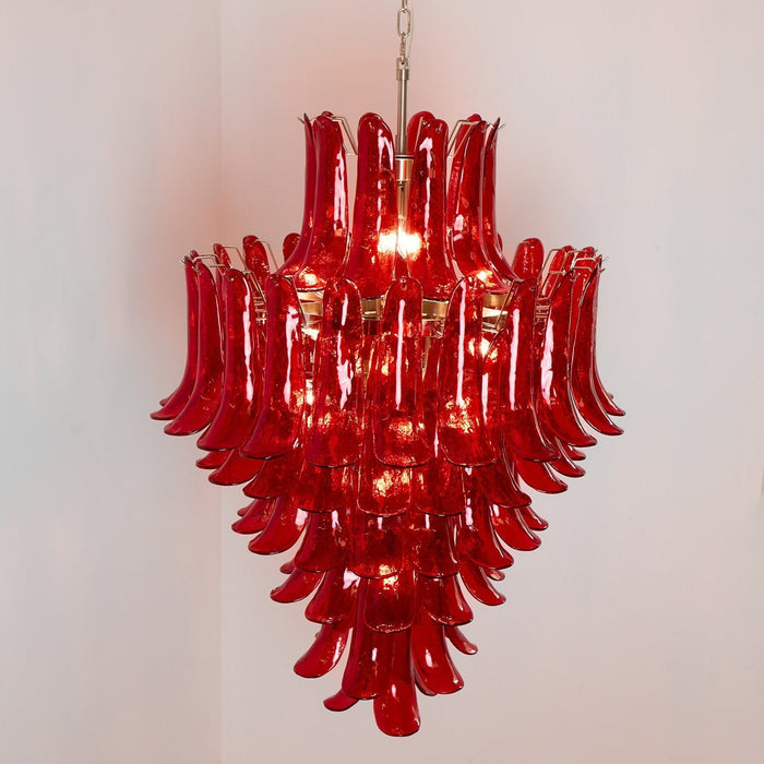 Glass Crimson Cascade Chandelier - Simprolos