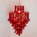 Glass Crimson Cascade Chandelier - Simprolos