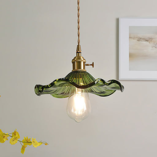 Glass Hibiscus Flower Pendant Light - Simprolos