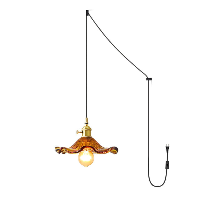 Glass Hibiscus Flower Swag Light - Simprolos
