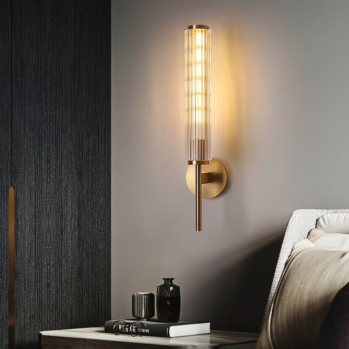 Glass Linear Brass Wall Light - Simprolos