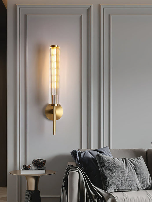 Glass Linear Brass Wall Light - Simprolos