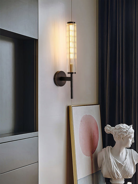 Glass Linear Brass Wall Light - Simprolos