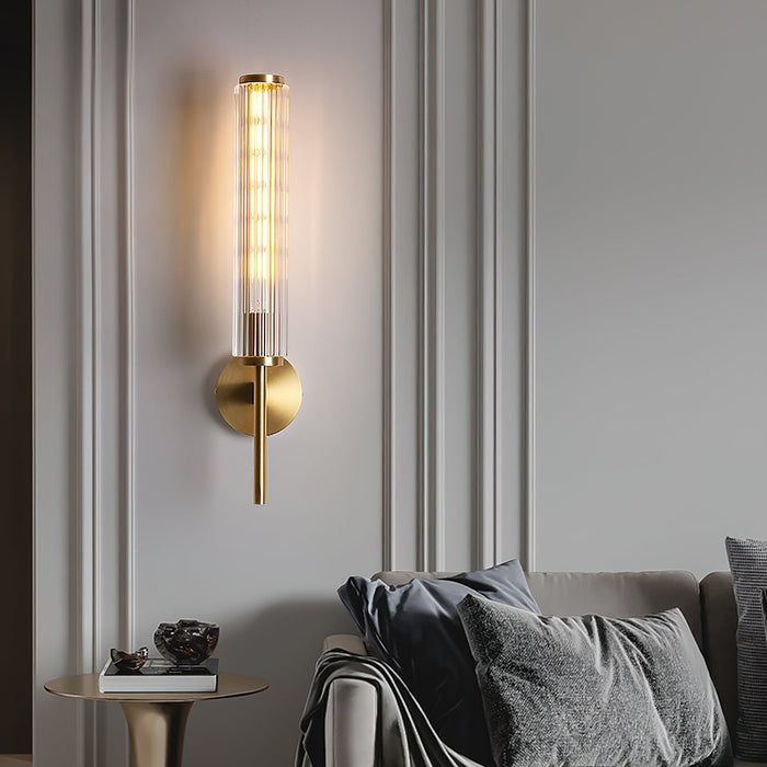 Glass Linear Brass Wall Light - Simprolos