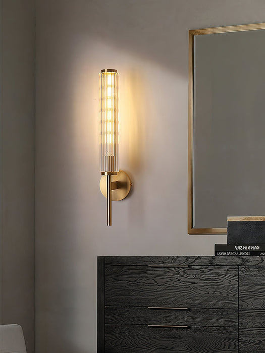 Glass Linear Brass Wall Light - Simprolos