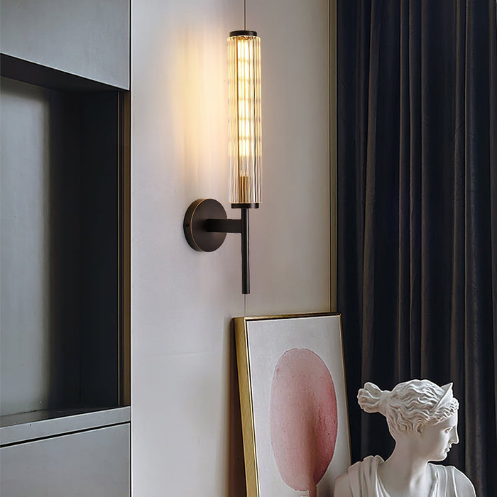 Glass Linear Brass Wall Light - Simprolos