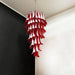Glass Red Petals Spiral Chandelier - Simprolos