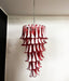 Glass Red Petals Spiral Chandelier - Simprolos