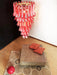 Glass Red Petals Spiral Chandelier - Simprolos