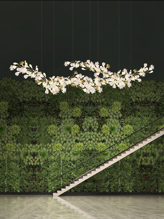 Gold White Leaves Combination Gingko Chandeliers - Simprolos