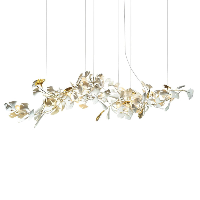 Gold White Leaves Combination Gingko Chandeliers - Simprolos